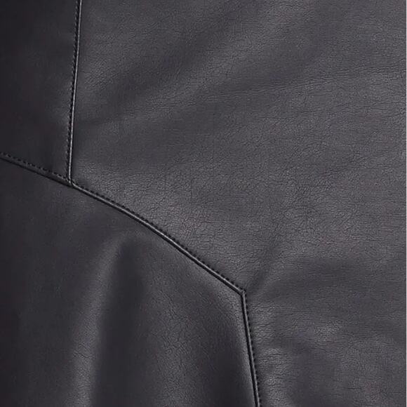 REMAIN NWT Faux Leather Mini Skater Skirt High-Waisted Flare-Hem Black Sz Small - Picture 10 of 11